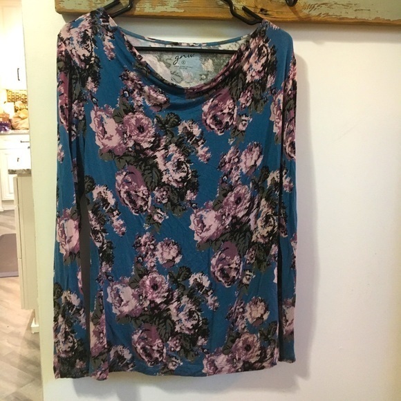 GNW Tops - GNW Long Sleeve Floral Shirt